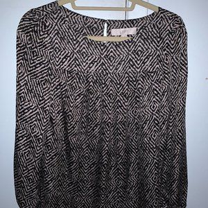 BNWOT $59.50 LOFT Batik Print Scoop Neck Blouse